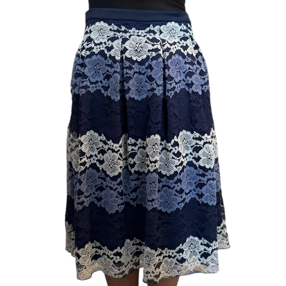 Eva Franco Blue Lace Skirt Size 10 Classic